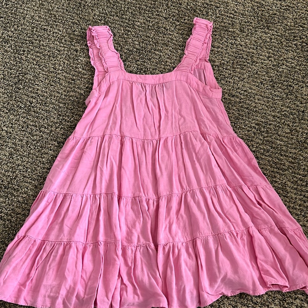 Pink flowy spring dress